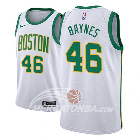 Maglia NBA Boston Celtics Aron Baynes Ciudad 2018-19 Bianco